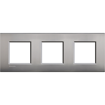 Bticino LivingLight Frame AIR Satin nickel 3- gang