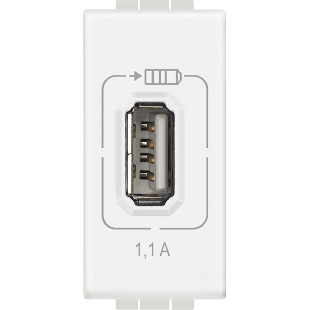 Bticino Living Light balts Rozete USB 1 modulis