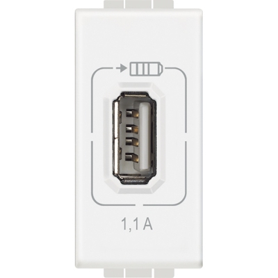 Bticino Living Light white Socket USB 1 module