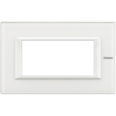 Bticino Axolute itāļu standarts RECTANGULAR glass white Rāmis - 4 moduļiod