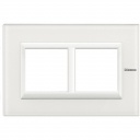 Bticino Axolute  RECTANGULAR white glass Rāmis 2 vietigs - vertikāls