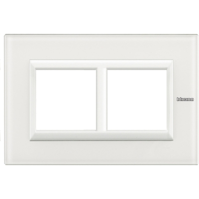 Bticino Axolute  RECTANGULAR white glass Rāmis 2 vietigs - vertikāls