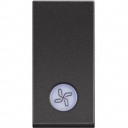 Classia black Switch 1 module with indication(VENTILATION)