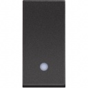 Classia Tasterslēdzis (NO) melns 1 modulis ar indikāciju