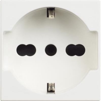 Classia white Socket - 2 modules 2P+E , and protected contacts - universal