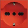 Classia Rozete sarkana 2 moduļi ar zemējumu , ar bērnu aizsardzību (universala)
