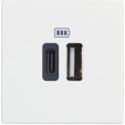 Classia white Socket USB (TYPE A + TYPE C) 3000mA