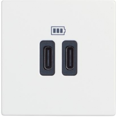Classia white Socket USB (TYPE C + TYPE C) 3000mA
