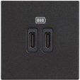 Classia black Розетка USB (TYPE C + TYPE C)