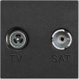 Classia Rozete TV-SAT melns STAR 2 moduļi