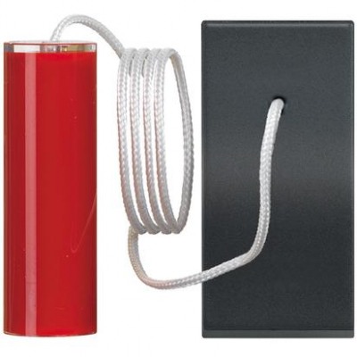 Classia black Выключатель 1 модуль (с верёвкой)