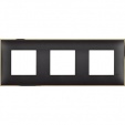 Classia Frame 3 gang black gold