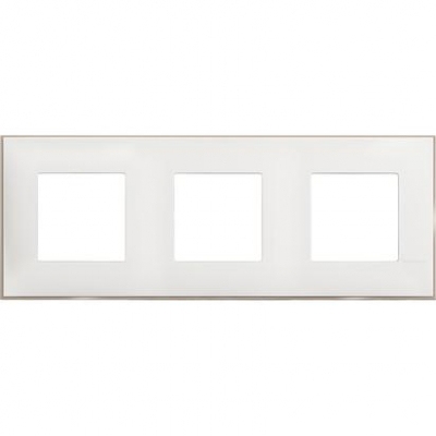 Classia Frame 3 gang white satin