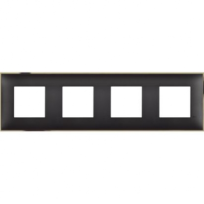 Classia Frame 4 gang black gold