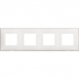 Classia 4 местная рамка белая satin