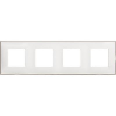 Classia Frame 4 gang white satin