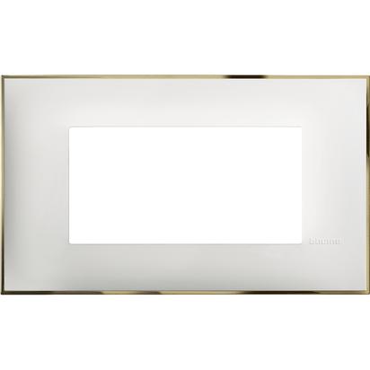 Classia рамка Итальянский стандарт - 4 модуля белая gold