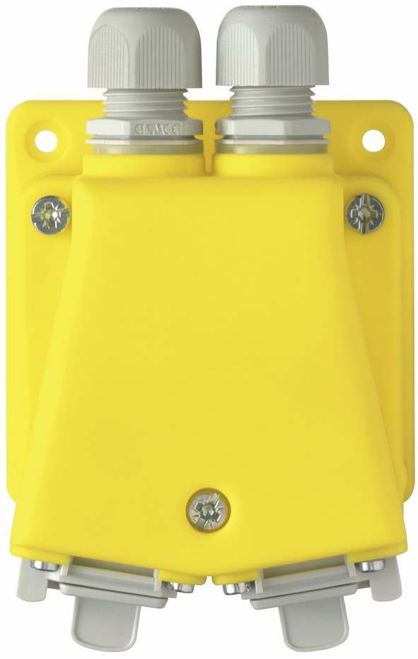 Flanged socket, IP67, yellow