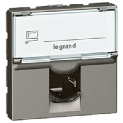 RJ45 socket Arteor - category 6 UTP - 8 contacts - 2 modules - magnesium