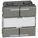 Scenario controller BUS/SCS Arteor - square key cover - magnesium - 2 modules