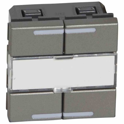 Scenario controller BUS/SCS Arteor - square key cover - magnesium - 2 modules