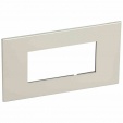 Plate Arteor - Italian/French/German std - square - 4 modules - pearl alu