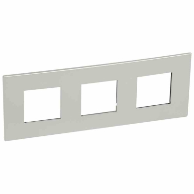 Plate Arteor - French/German std - square - 3 x 2 modules - pearl alu