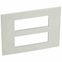 Plate Arteor - French/German std - square - 2 x 6 modules - pearl alu