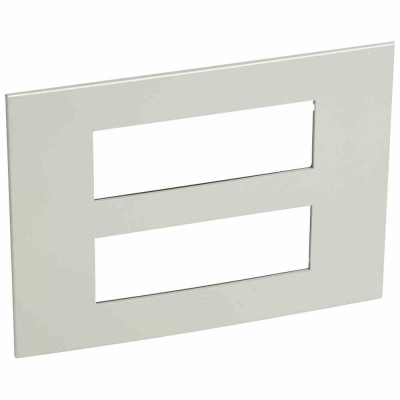 Plate Arteor - French/German std - square - 2 x 6 modules - pearl alu