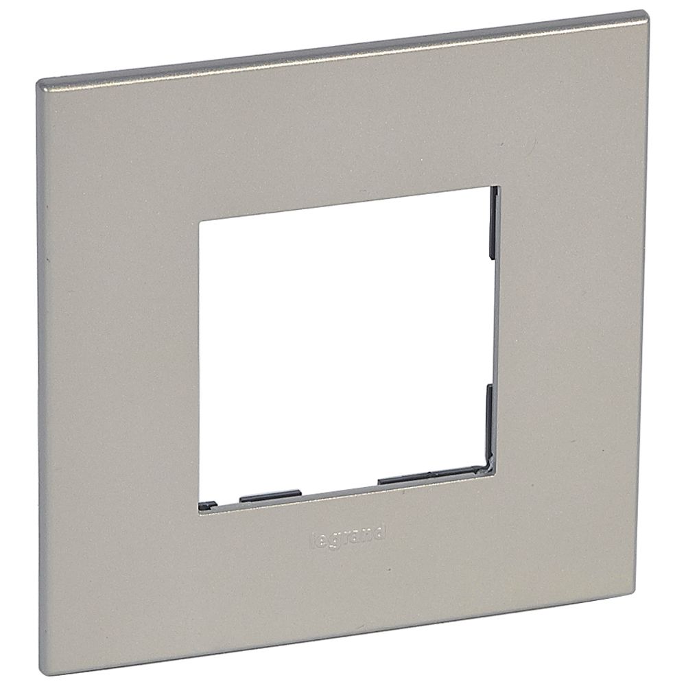 Plate Arteor - French/German std - square - 2 modules - pearl alu