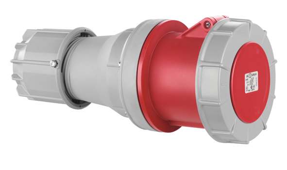 CEE connector, IP67, 125A, 4-pole, 400V, 6h, red