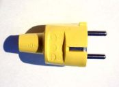 SCHUKO plug, PVC, yellow, + earthing CEE 7/VII