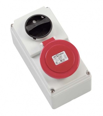 CEE wall socket, can be switched off, IP44, 32A, 5