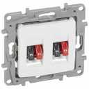 DOUBLE LOUDSPEAKER SOCKET WHITE