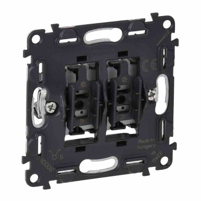 Выключатель двухклавишный 10AX - 250 В Valena In'Matic - с безвинтовыми зажимами