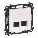 Double RJ 45 socket Valena Life - Cat. 6 UTP - with cover plate - white