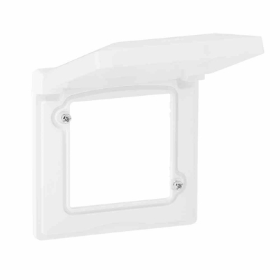 Plate Valena Life - with flap - IP44 - 1 gang - white