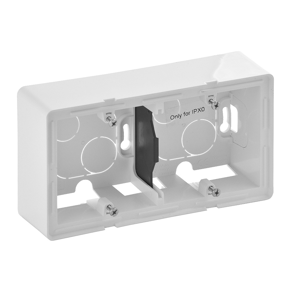 2-gang surface-mounting box Valena Life - 160 x 89 x 44.8 mm - white