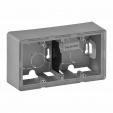 Двухместная коробка для накладного монтажа - 160 x 89 x 448 мм - Valena Life - алюминий