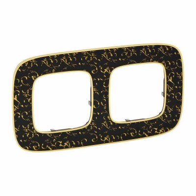 Plate Valena Allure - 2 gang - black barroque