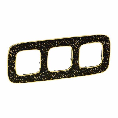 Plate Valena Allure - 3 gang - black barroque