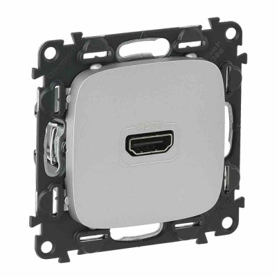 Розетки HDMI 1.3 с винтовыми клеммами - лицевая панель Valena Allure - алюминий