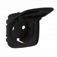 Cover plate Valena Allure - 2P+E socket - with flap - German standard - black