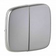 Cover plate Valena Allure - 2-gang switch/push-button - light nickel