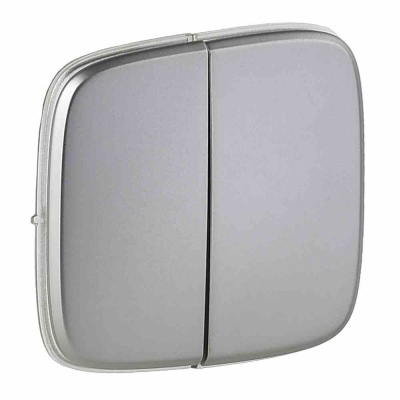 Cover plate Valena Allure - 2-gang switch/push-button - light nickel
