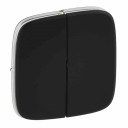 Cover plate Valena Allure - 2-gang switch/push-button - black