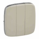 Cover plate Valena Allure - 3-gang switch/push-button - ivory