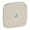 Cover plate Valena Allure -one/two-way switch/push-button -with blue lens -ivory