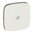 Cover plate Valena Allure -one/two-way switch/push-button -with blue lens -pearl