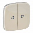 Cover plate Valena Allure - illuminated 2-gang switch/push-button - ivory